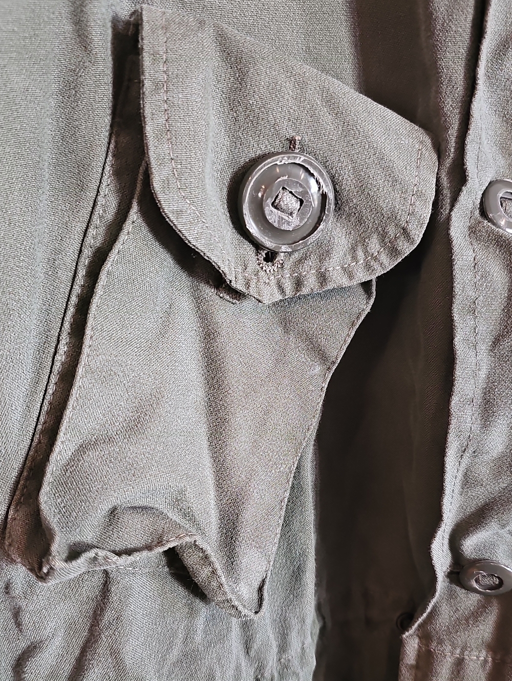 Men's Olive Green Military Field Jacket - Picture 4 of 12